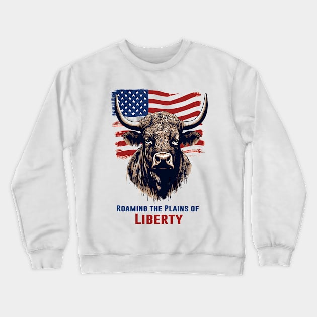 Roaming the plains of Liberty | 4th of July celebration shirt Crewneck Sweatshirt by Indigo Lake